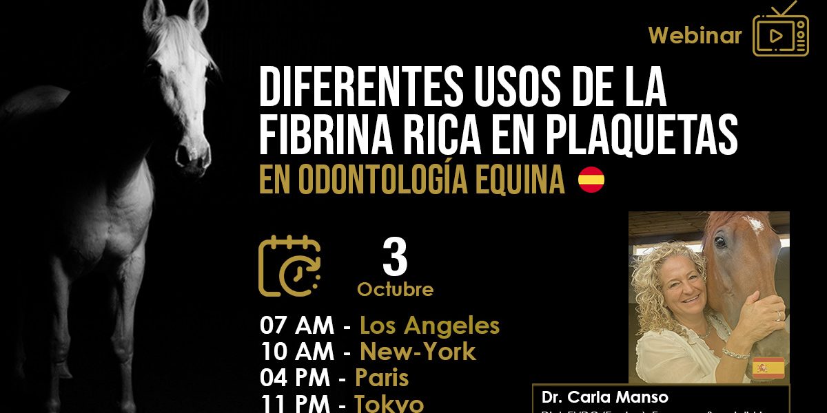 [Webinar HDE GRATUITO] Diferentes Usos de la Fibrina Rica en Plaquetas en Odontología Equina – Dra. Carla Manso